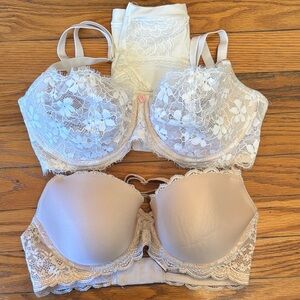 Victoria's Secret Lace and Smooth Bra Set (2) Cream and Tan